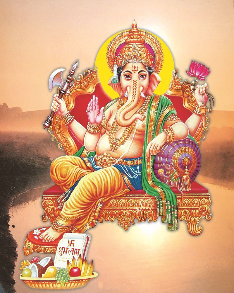 Ganesha on Ornate Throne
