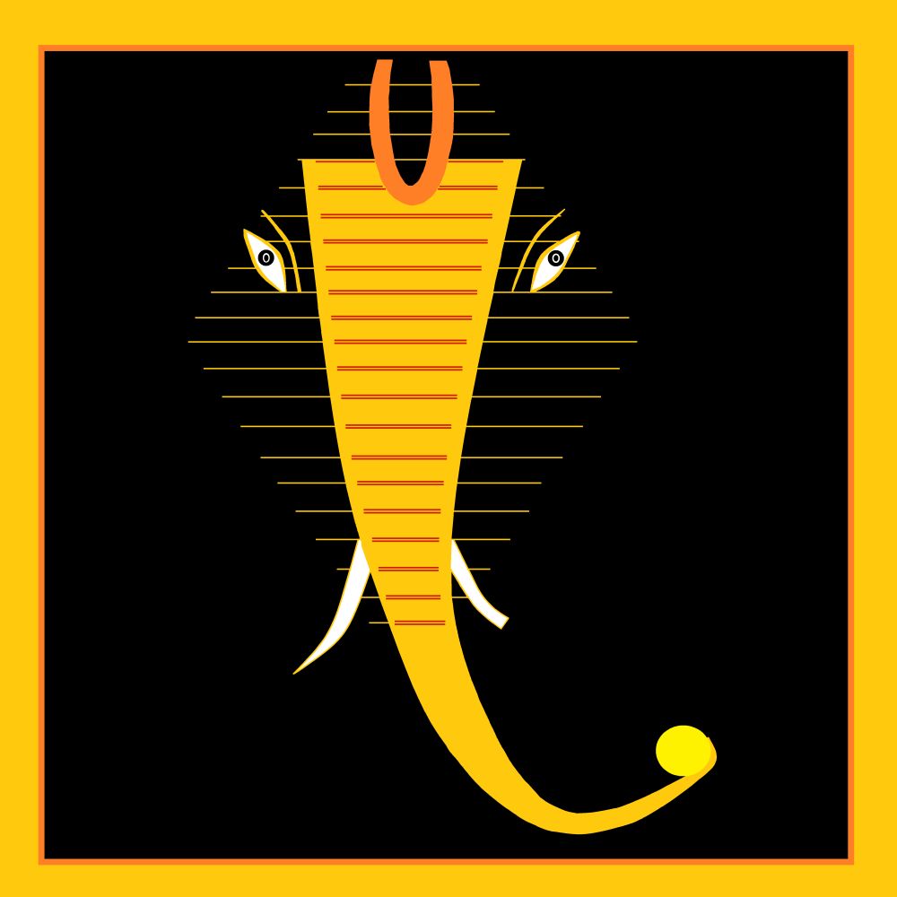 Modern Ganesha Silhouette