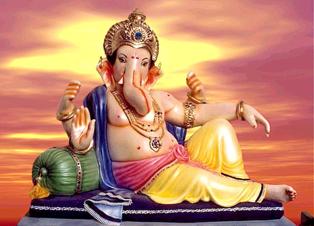 Reclining Ganesha at Sunset