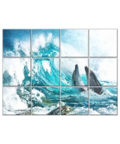 NISH! Dolphin Wall Tiles #076 - Ceramic, Digital Poster Wall Tiles