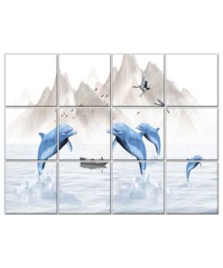 NISH! Dolphin Wall Tiles #084 - Ceramic, Digital Poster Wall Tiles