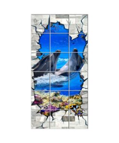 NISH! Dolphin Wall Tiles #505 - Ceramic, Digital Poster Wall Tiles