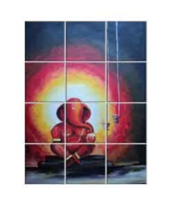 Ganesha Wall Tiles #037 - Ceramic, Digital Wall Tiles