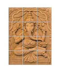 Ganesha Wall Tiles #129 - Ceramic, Digital Wall Tiles