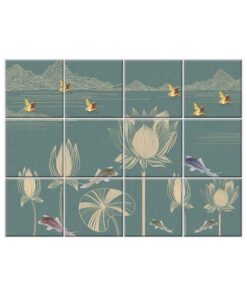 NISH! Lotus Wall Tiles #019 - Ceramic, Digital Poster Tiles