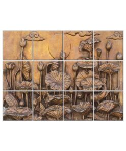 3D Lotus Tiles Wall Mural #059 - Ceramic Art