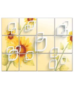 Sunflower Tile Mural  #013 - Ceramic, Digital Wall Tiles