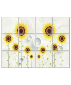 Sunflower Tile Mural  #015 - Ceramic, Digital Wall Tiles