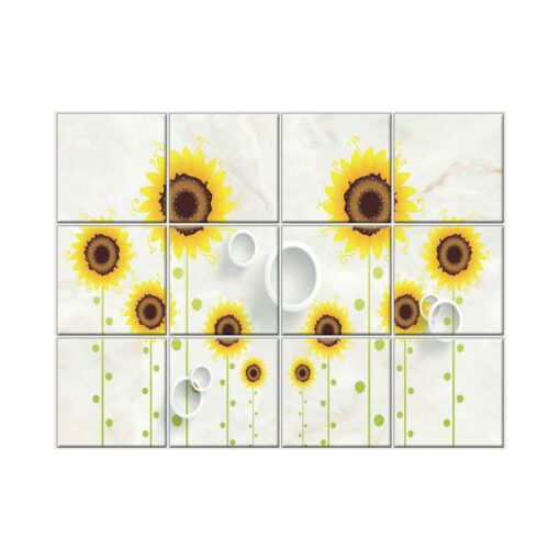 Sunflower Tile Mural  #015 - Ceramic, Digital Wall Tiles