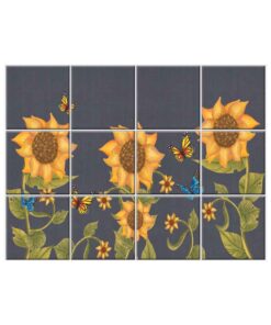 Sunflower Tile Mural  #017 - Ceramic, Digital Wall Tiles