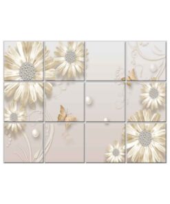 Sunflower Tile Mural  #019 - Ceramic, Digital Wall Tiles