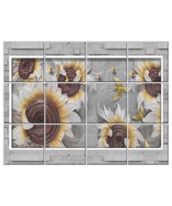 Sunflower Tile Mural  #020 - Ceramic, Digital Wall Tiles