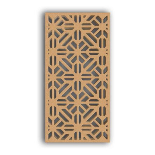 MDF Jali Partition Panel – Geometric Carved Design for Home & Office #113-12 - MDF 12mm Thick, Custom Sizes Available