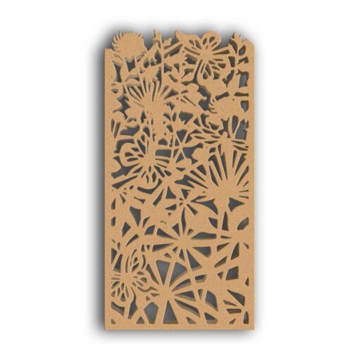 MDF Jali Partition Panel – Nature Inspired Design for Home & Office Interiors #113-07 - MDF 12mm Thick, Custom Sizes Available